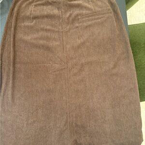 HALARA Brown Corduroy Pencil Skirt